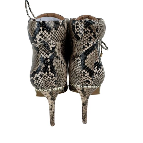 BCBGENERATION HINNA POINTED TOE HEELED ANKLE BOOTIES NATURAL SNAKE NWOB SIZE 6.5 - Picture 8 of 12